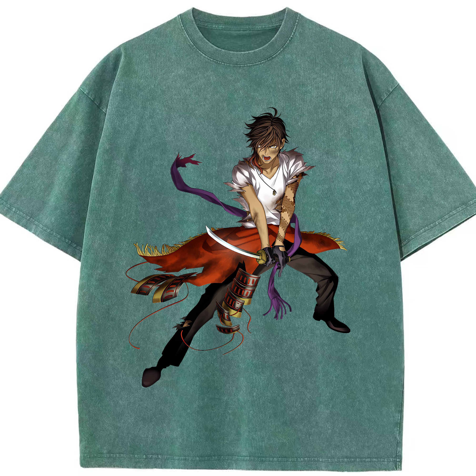 （画像用） 刀剣乱舞 Touken Ranbu 綿100% ヴィンテージ風 半袖Tシャツ（フロントプリント）